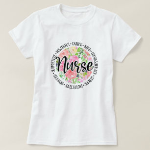 Floral Inspirational Nurse T-Shirt