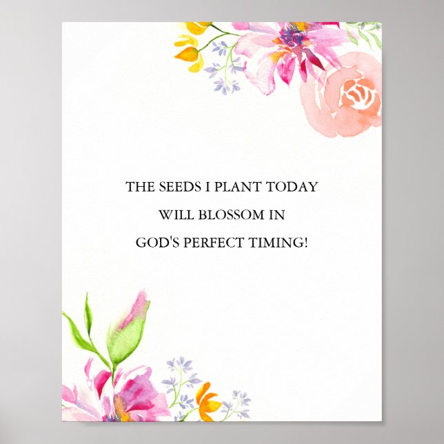Floral Inspirational Quotes for Women Poster (Front)