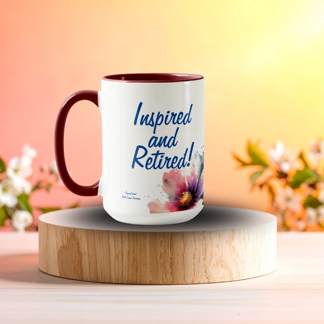 Floral Inspired & Retired Indigo Personalize Mug (Creator Uploaded)
