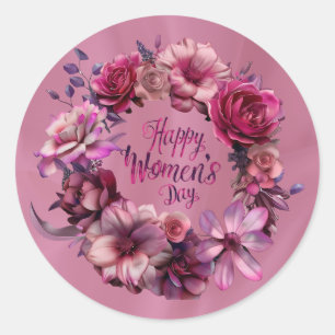  Floral International Women's Day 2025 Classic Round Sticker