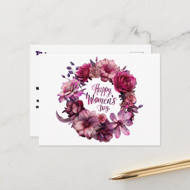  Floral International Women's Day 2025 Postcard (Front/Back In Situ)