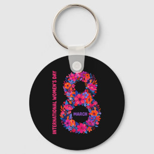 Floral international women's day 2026 feministFlor Keychain