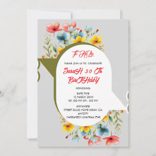 Floral invitación de 50 años en español, spanish 5 invitation