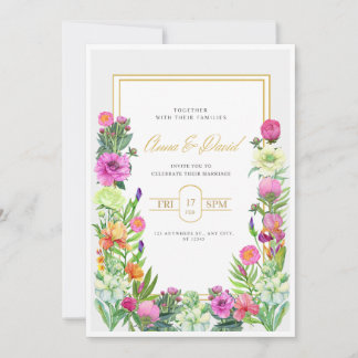 Floral Invitation card Template, Editable Invite