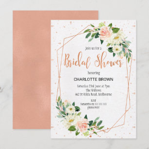 Floral invitation or rose de Fête de la mariée de