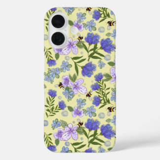 Floral IPhone 16 design in Soft yellow Case