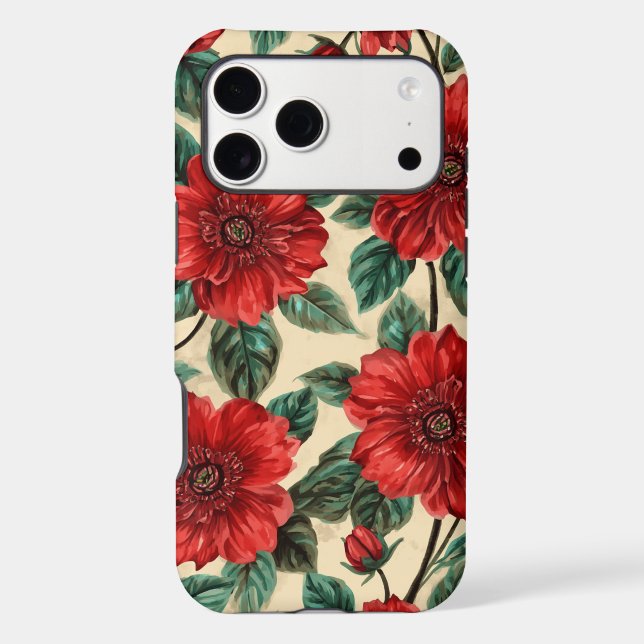 Floral IPhone 17 Pro Max Tough Cases (Back)