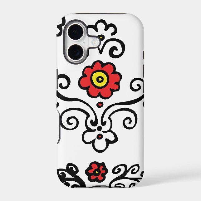 Floral iPhone case red flower (Back)