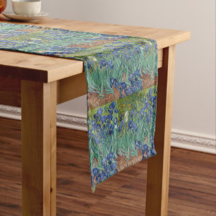 Floral Irises Garden Vincent van Gogh Inspired Short Table Runner
