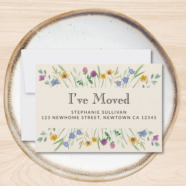 Floral I've Moved Moving Announcement Mini Card (Creator Uploaded)