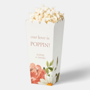 Floral & Ivory Couple Popcorn  Favor Box