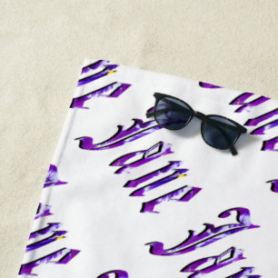Floral "Jane"  Name, Beach Towel