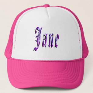Floral "Jane" Name, Truckers Hat
