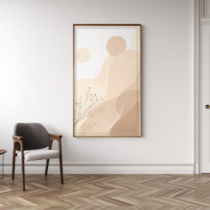 Floral Japandi Zen Wall Art   Sage Green Print