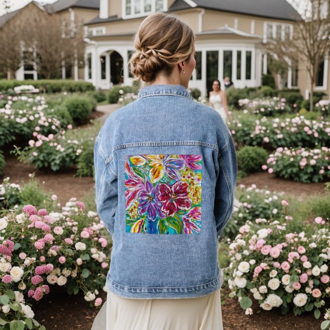 Floral Jeans Jacket (Wedding Back)