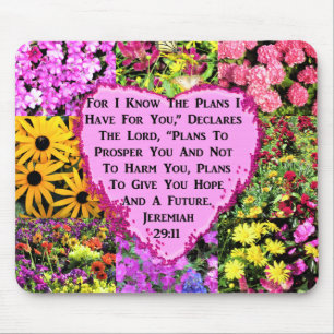 FLORAL JEREMIAH 29:11 PHOTO DESIGN MOUSE PAD