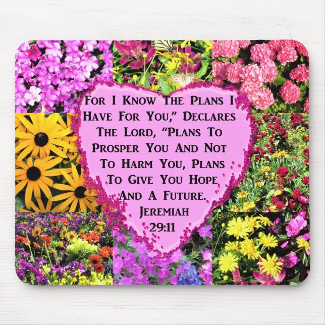 FLORAL JEREMIAH 29:11 PHOTO DESIGN MOUSE PAD (Front)