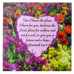 FLORAL JEREMIAH 29:11 PHOTO DESIGN TILE