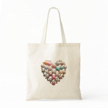 Floral Jewel Heart Tote Bag — Elegant Gold Crystal