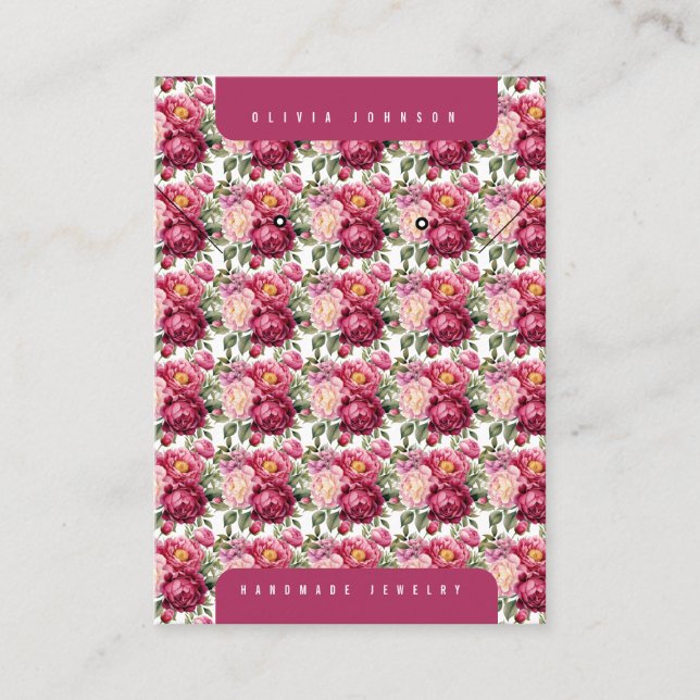 Floral Jewelry Display Cards (Front)