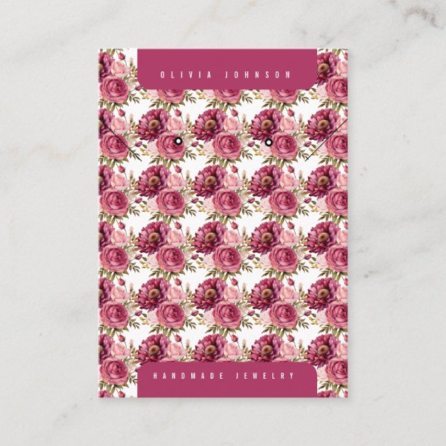 Floral Jewelry Display Cards (Front)