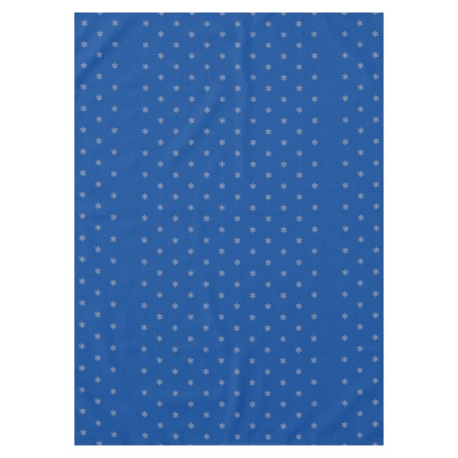 Floral Jewish Stars on a Dark Blue Background Tablecloth (Front)