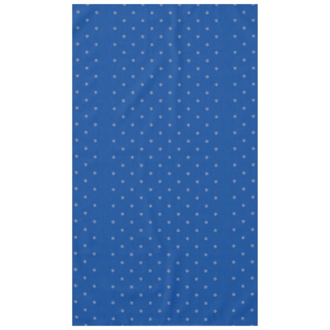Floral Jewish Stars on Dark Blue (Large) Tablecloth (Front)