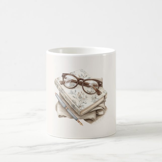 Floral Journal Glasses Coffee Mug (Center)