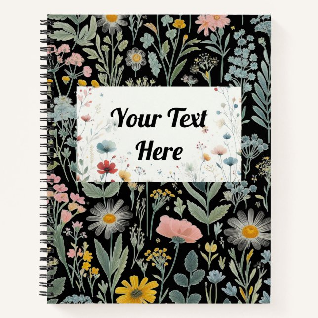 Floral Journals: Customizable Notebook (Front)