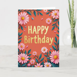Floral Joyful Birthday Card