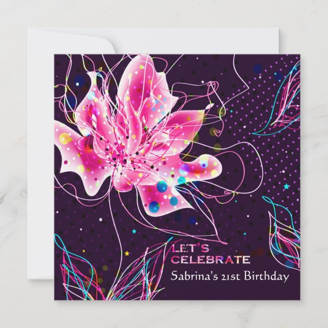 Floral Jubilee - Birthday Party Invitation (Front)