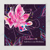 Floral Jubilee - Birthday Party Invitation