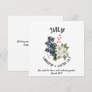 Floral JULY Birth Month Flower Custom Christian