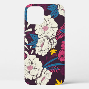 Floral jungle with snakes vintage pattern, tropica iPhone 12 case
