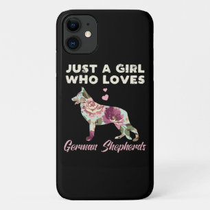 Floral Just A Girl Who Loves German Shepherd iPhone 11 Case