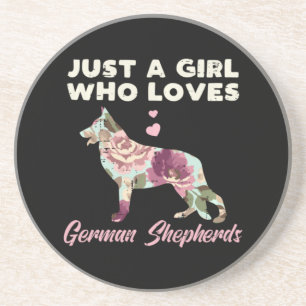 Floral Just A Girl Who Loves German Shepherd Coaster