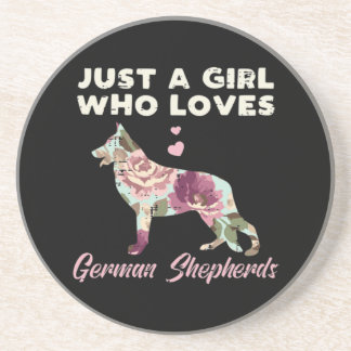 Floral Just A Girl Who Loves German Shepherd Coaster