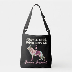 Floral Just A Girl Who Loves German Shepherd Crossbody Bag