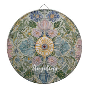 Floral Kaleidoscope Personalised Dartboard