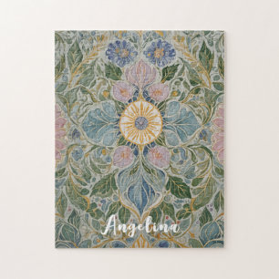 Floral Kaleidoscope Personalised Jigsaw Puzzle