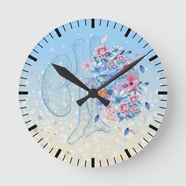 Floral kidney clock for hospital nephrology unit (Front)