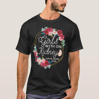 Floral Kidney Donor Transplant Patient Nurse T-Shirt