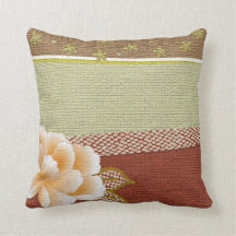 Floral "Kimono" Design Throw Pillow