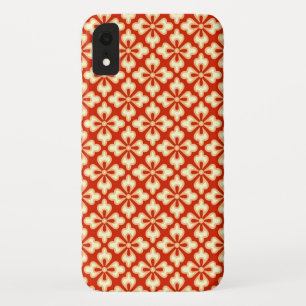 Floral kimono print, mandarin orange iPhone XR case