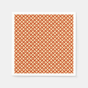Floral kimono print, mandarin orange napkin