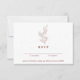 Floral Kindly Reply Terracotta Boho Autumn Invitation