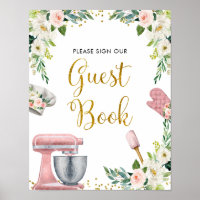 Floral Kitchen Bridal Shower Guest Book