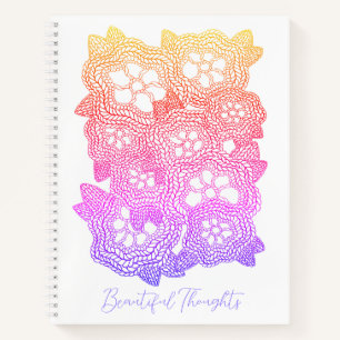 FLORAL KNIT 8.5x11 Spiral Notebook + Text