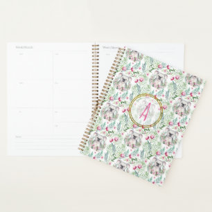 Floral KOALA OURS Monogramme Filles Pièce à couche