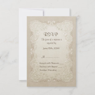 Floral Lace Butterfly Wedding RSVP Card